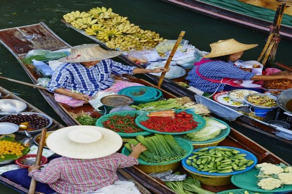 floating market near bangkok thailand