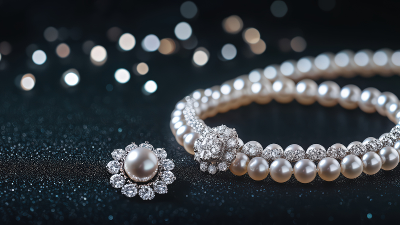 Collection of pearl necklaces and earrings from Nha Trang